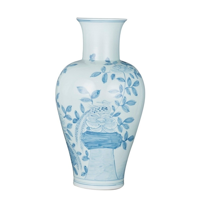 Blue and White Fairy Vase Pheasant Flower